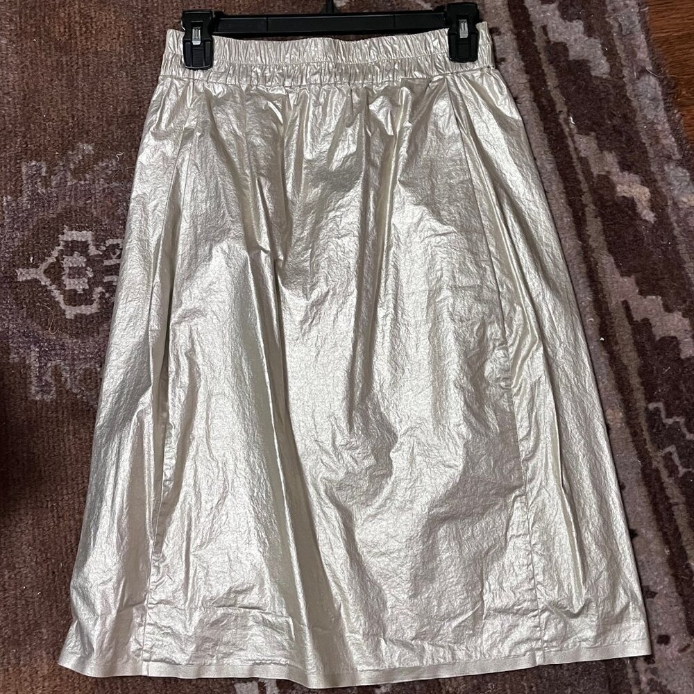 COS - Metallic Gold Lamé Pull-On Skirt - Size 34 EU/Small